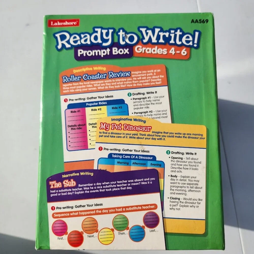 Lakeshore Ready to Write! Prompt Box Grade 4-6 AA569 Writing Prompts School Supp